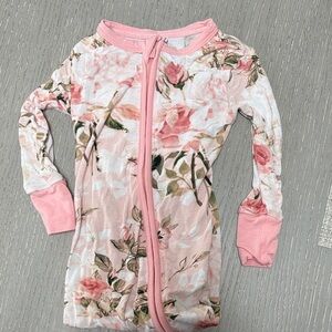 Posh Peanut Pink Floral Kids Footie